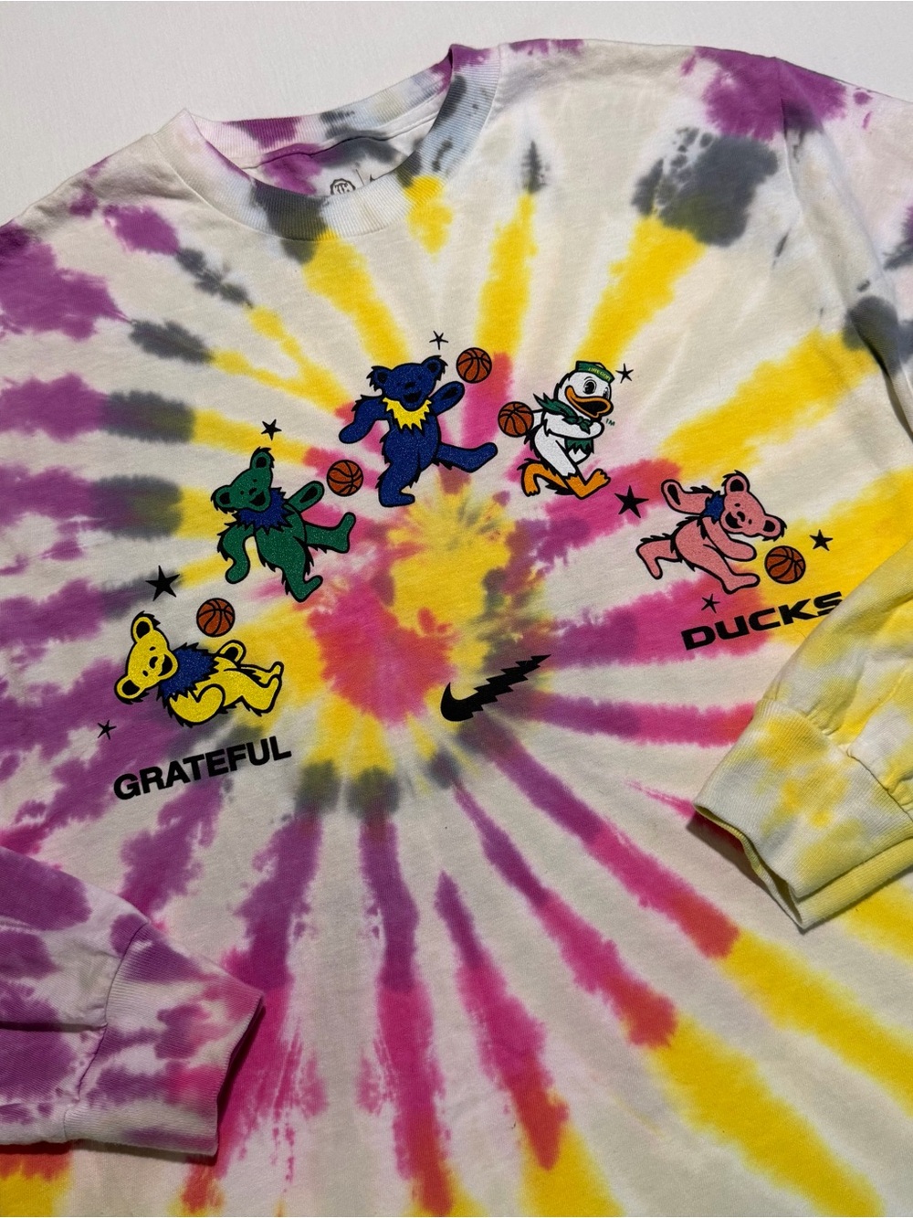 Nike Oregon Ducks Grateful Dead Class Trip T-Shirt Men S Tie-Dye Long Sleeve